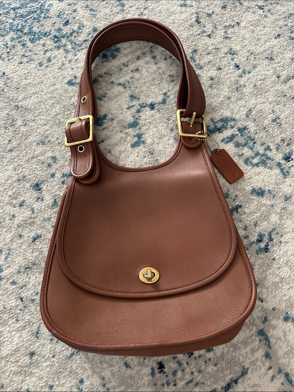 Vintage Coach Leather Saddle Bag 9988 cashin crescent saddle bag - Picture 1 of 14
